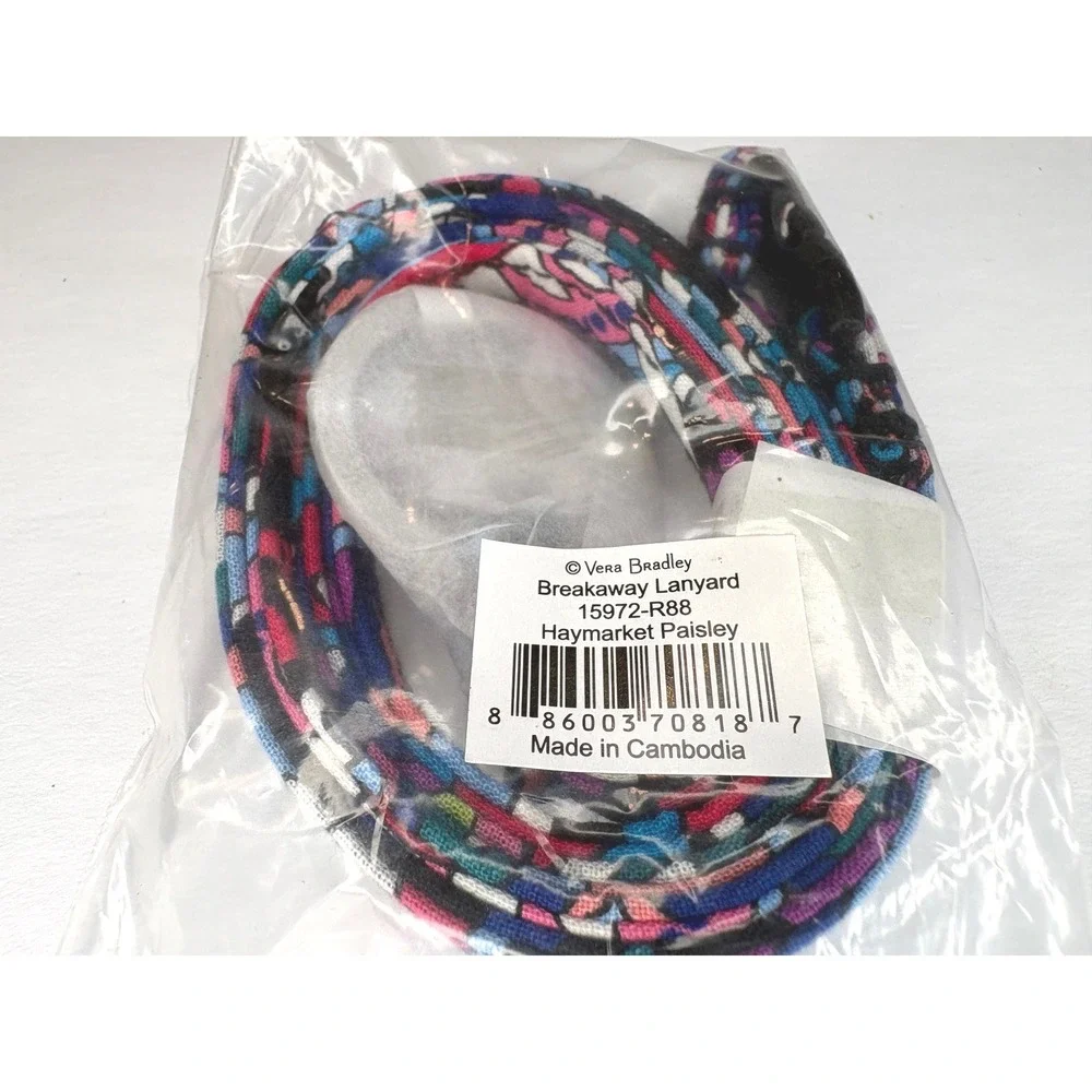 Vera Bradley Retired Haymarket Paisley Breakaway Lanyard NWT Sealed  Key Ring